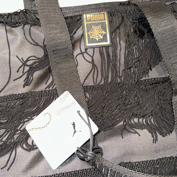 Puma x Charlotte Olympia leopard print black fringe shopper tote travel work bag - Picture 3 of 6